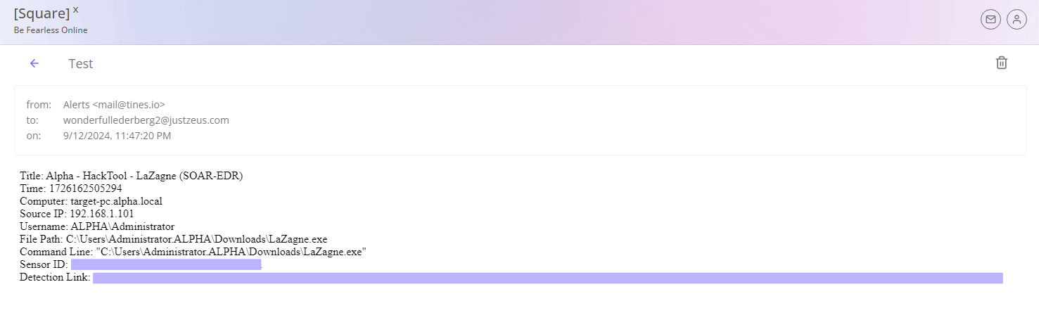 Email Alert